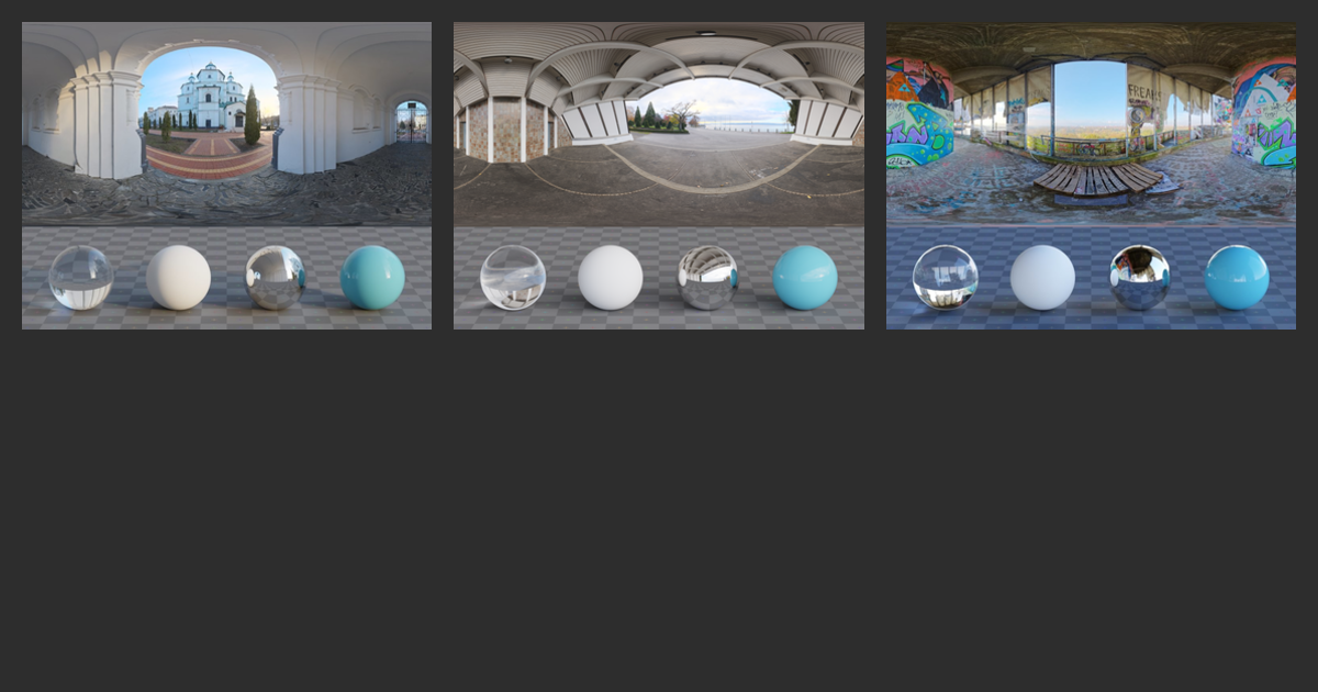 HDRIs: Indoor > Medium Contrast > Partly Cloudy • Poly Haven